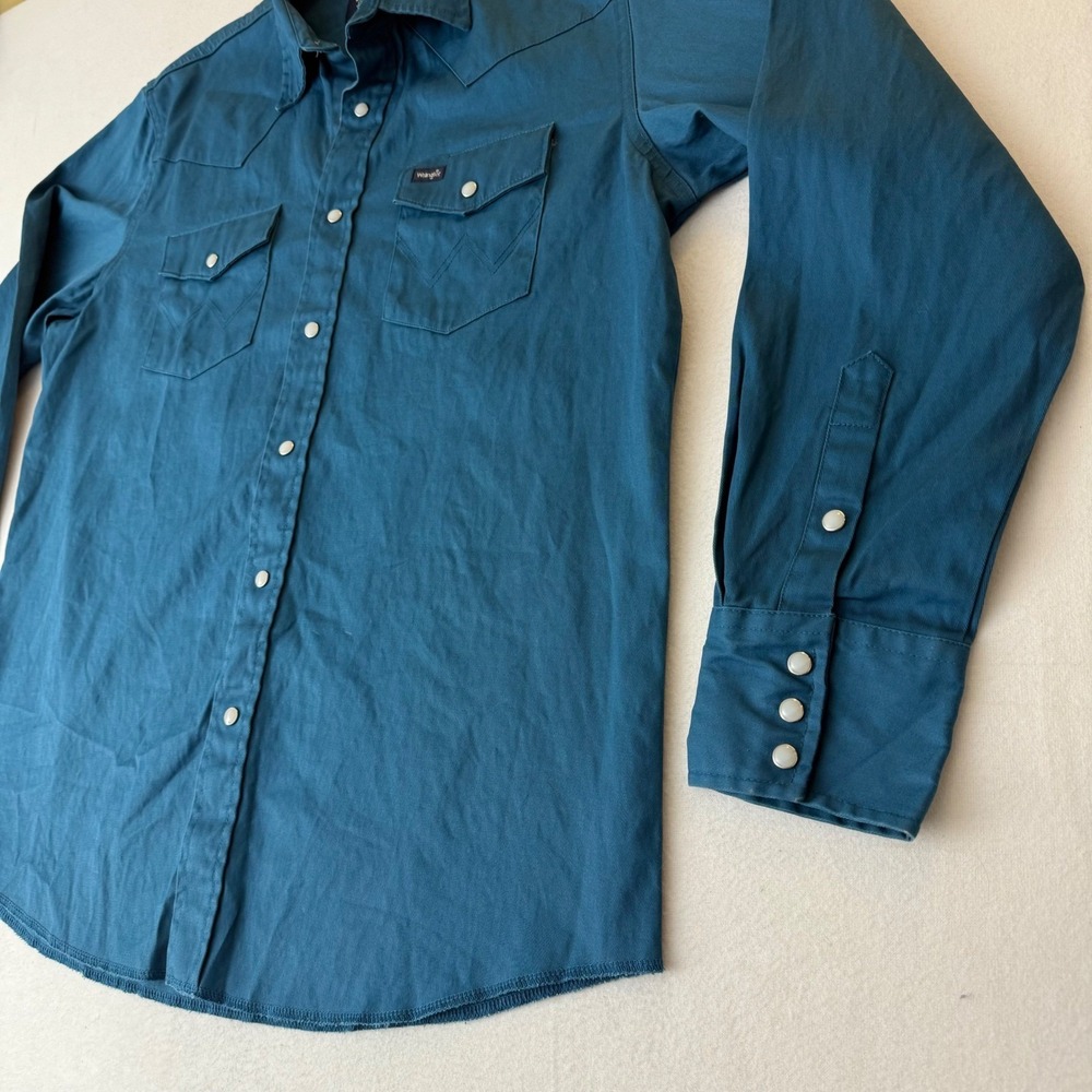 Wrangler Teal Button-Down Western Shirt - Picture 3 of 11